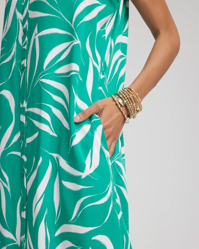 Rayon Silk Sleeveless Shirtdress - image 4